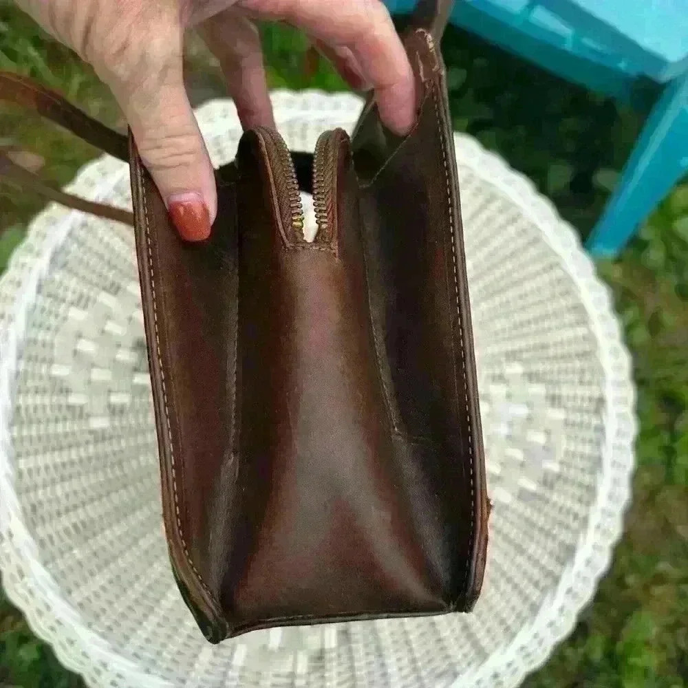 Vintage leather bag. Montabur. Hand made in Mexic.  tooled leather. Matador. 3D - Picture 12 of 13